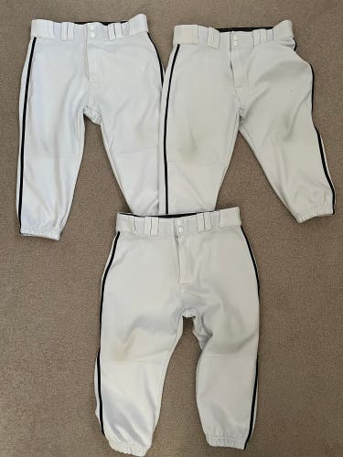 Youth XL Easton Game Pants Knickers 3 pair (used)