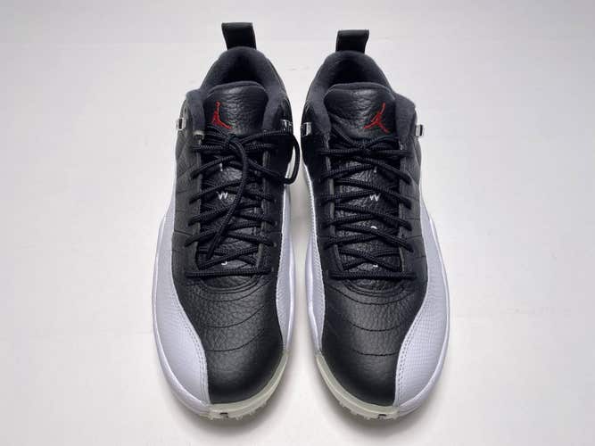 Jordan 12 Low Golf Playoff Shoes Black White Men's SZ 9.5