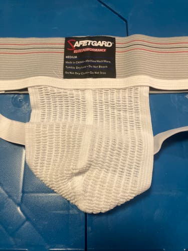 Medium new Safe T Gard Porter jockstrap white gray waistband with
