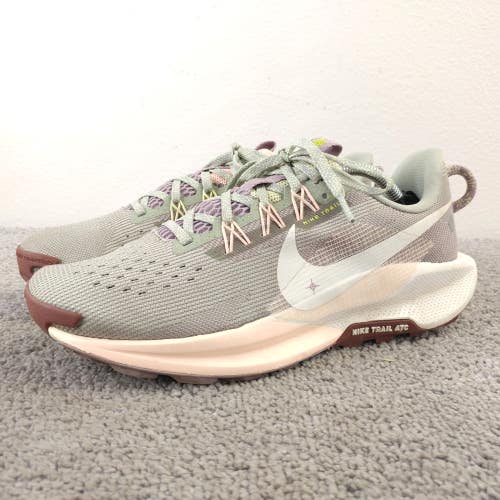 Nike React Pegasus Trail Womens Size 8.5 Running Shoes Gray Pink Low Top