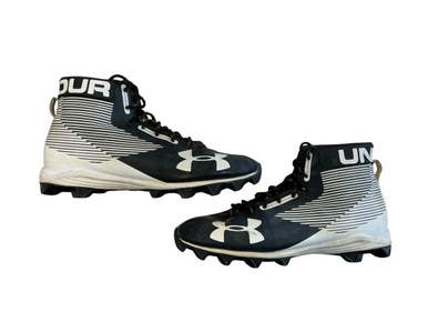 Used Under Armour Adult FB Cleats Black And White Senior 12 11873-S000231177