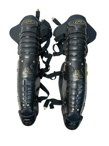 Used Rawlings LOBSTER Catchers Leg Guards Black Adult 11835-S000203761