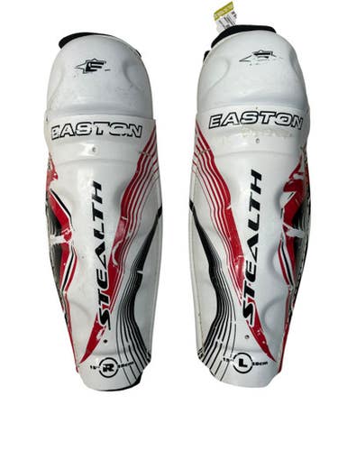 Used Easton STEALTH Senior Shin Guards White 15" 11835-S000203827