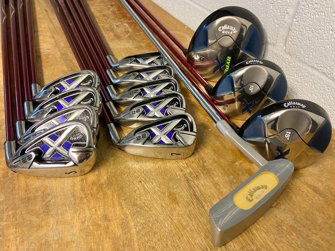 Women's Callaway X-22 Right Handed Clubs (Full Set) Ladies Flex 13 Pieces (Used)