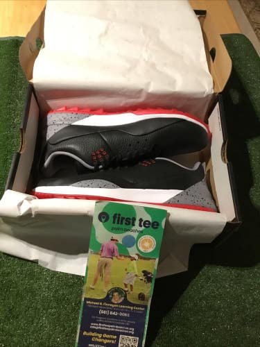 Nike Michael Jordan ADG 3 Size 8.5 Golf Shoes Black/Fire-Cement Grey