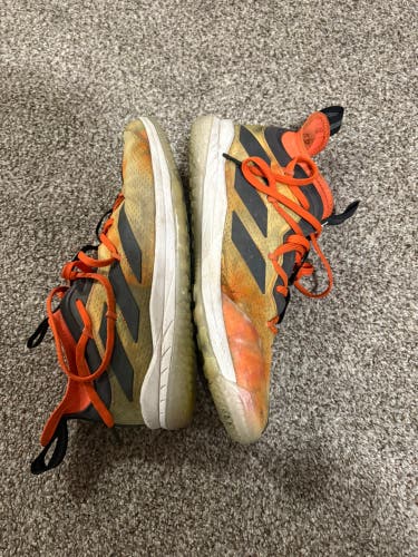 Orange Men's Size M 10.5 (W 11.5) Adidas Adizero Turf Cleats (Used)
