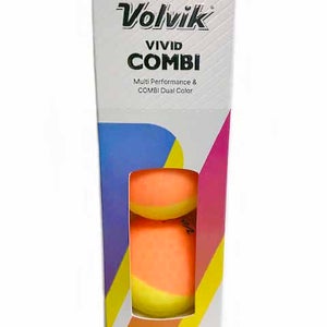 Volvik Vivid Combi Golf Balls (Orange/Yellow, 3pk) 1 Sleeve NEW