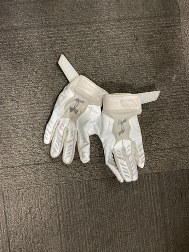 Used Under Armour F9 NITRO FB Gloves White MD 11614-S000229920