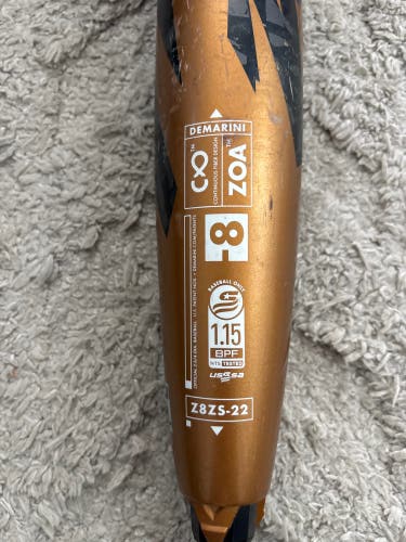 2022 DeMarini Zoa Composite USSSA Certified Bat (-8) 22 oz 30" (Used)