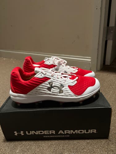UA Yard MT Red Men's Size M 15.0 (W.16.0) Adult Under Armour Metal Cleats (New)