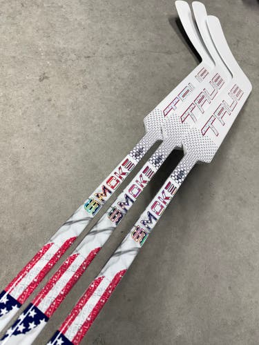 3 PACK True Hzrdus Smoke Custom Team USA 25” Paddle Senior Pro Stock - Goalie Stick