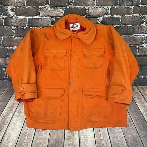 Woolrich Men's Size 46 Orange Hunting Insulated Jacket Coat Style 514 Vintage