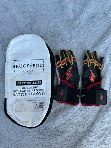 Black Youth Small Bruce Bolt Batting Gloves (Used)