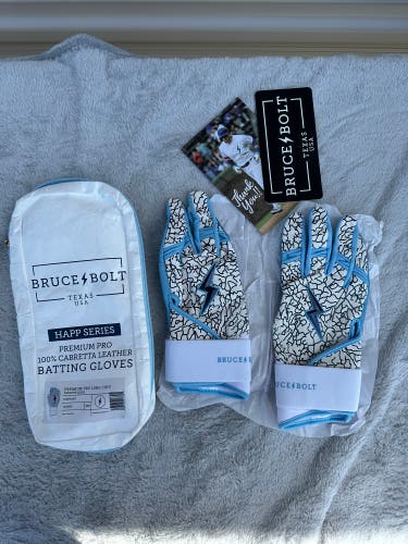 NEW Blue Adult XL Bruce Bolt Batting Gloves