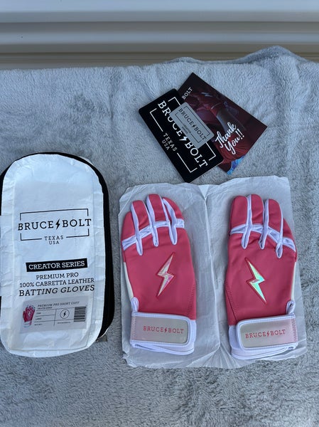 Pink Large Bruce Bolt Batting Gloves (Used)