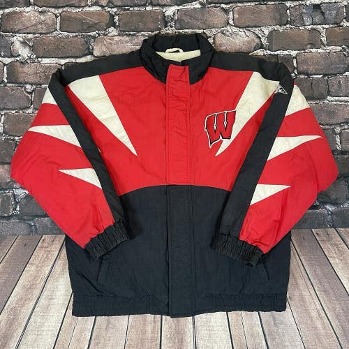 Vintage Wisconsin Badgers Apex One Sharktooth Jacket Mens Size M (Flaws- Read)