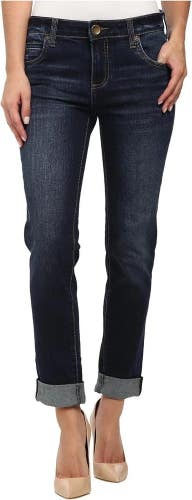 KUT from the Kloth Catherine Boyfriend Jeans Women's 4 Blue Denim Cuffed DAB39