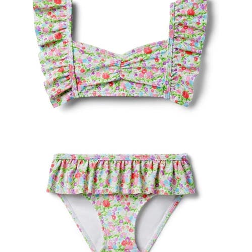 Janie and Jack 2-Piece Swim Set Girls 6 Multicolor Ditsy Floral Ruffle DAB50
