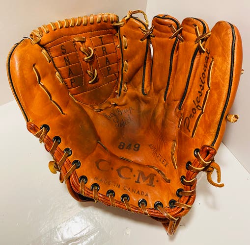 Vintage CCM Professional 849 Baseball Glove Made in Canada Snap Trap Auto-Flex 11.75”