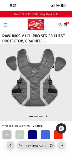 Rawlings Mach Catcher's Chest Protector (New)