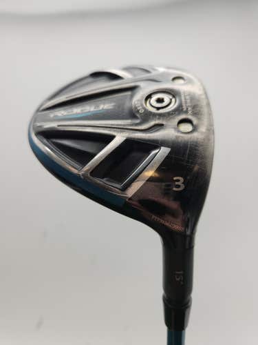 2018 CALLAWAY ROGUE SUBZERO 3 WOOD 15* STIFF PROJECTX EVENFLOW 75G GOOD