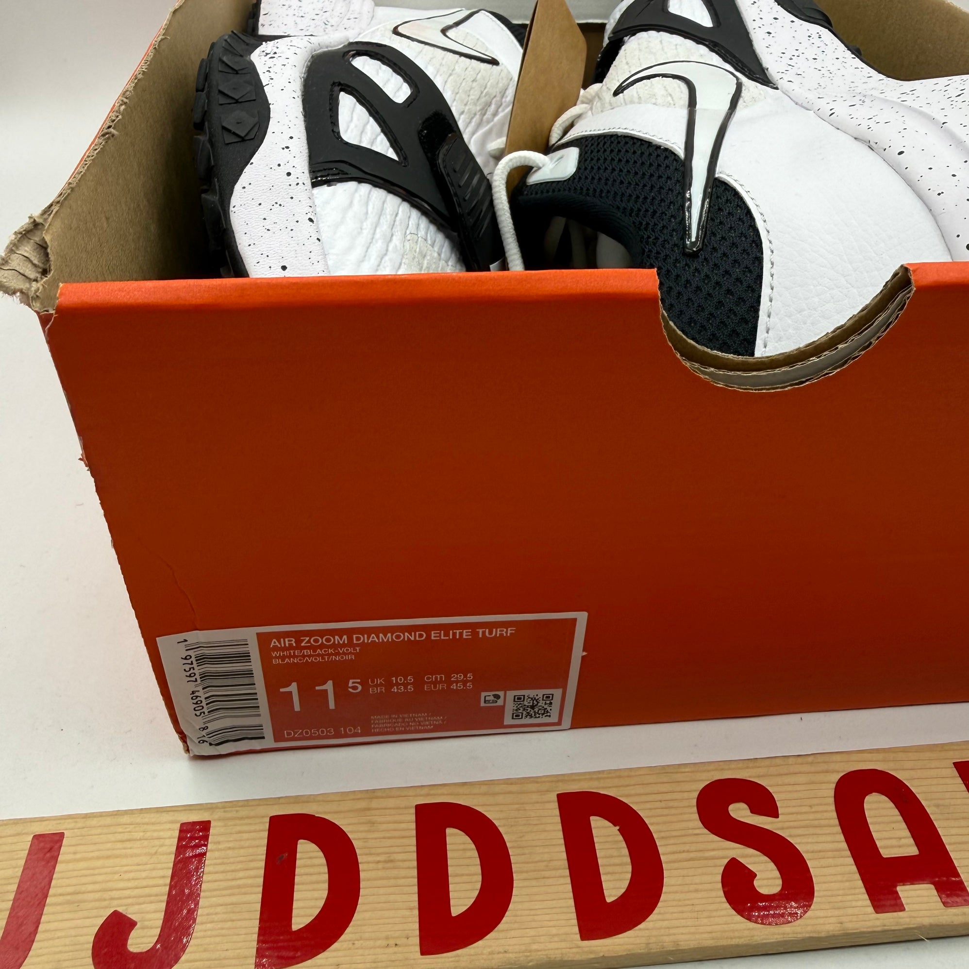 Nike Air Zoom Diamond Elite Turf Baseball White Black DZ0503  display picture 1