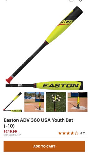 2023 Easton ADV 360 Composite USABat Certified Bat (-10) 20 oz 30" (Used)