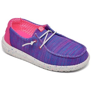Hey Dude Wally Stretch Sox 42114-9DD Girls 1 Purple Moc Toe Casual Shoes ZAP1765