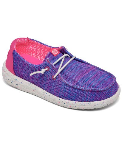 Hey Dude Wally Stretch Sox 42114-9DD Girls 1 Purple Moc Toe Casual Shoes ZAP1765
