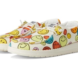Hey Dude Wendy Smiley Kid US 11 Cream Multi Slip-On Moc Toe Casual Shoes ZAP1767