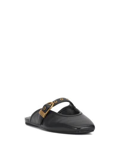 Vince Camuto Vaydie Mule Women's 7.5 Black Leather Square Toe Mary Jane ZAP1693