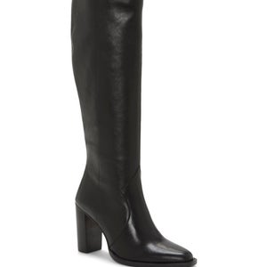 Vince Camuto Lecheya Boots Women's US 9 Black Block Heel Knee High ZAP1494
