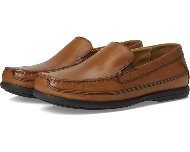 Johnston & Murphy Locklin Venetian Loafers Kids US 3 Brown Leather Shoes ZAP1743