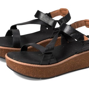 Teva Madera 1151015-BLK Sandals Women's US 8 Black Wedge Heel Platform ZAP1683