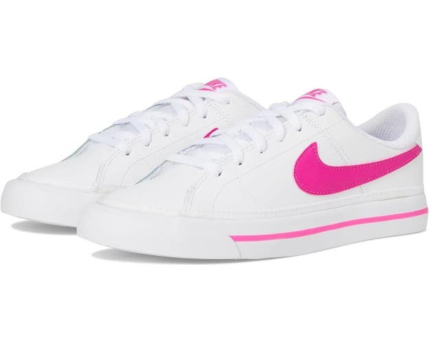 Nike Court Legacy Sneakers Kids 5.5 White Leather Casual Lifestyle Shoes ZAP1658