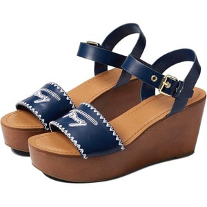 Tommy Hilfiger Walalei Sandal Women's US 8.5 Navy Ankle Strap Wedge Heel ZAP1735