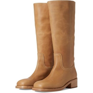 Steve Madden Riggs RIGG03S1 Boots Women's US 8 Beige Leather Square Toe ZAP1774