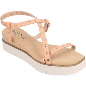 Journee Collection Lindsay Sandals Women's US 7 Pink Studded Platform ZAP1579