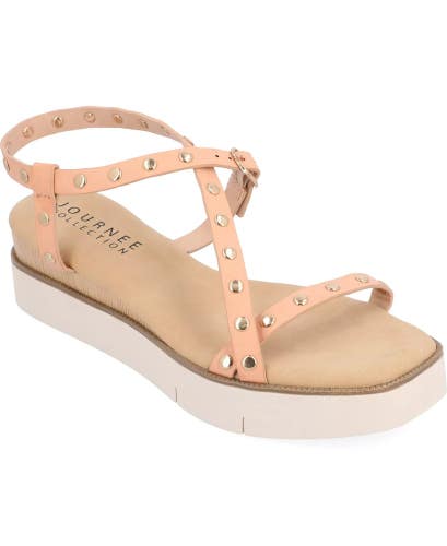 Journee Collection Lindsay Sandals Women's US 7 Pink Studded Platform ZAP1579