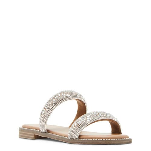 Madden Girl Partly Sandals Women's US 8.5 Silver Round Toe Slip-On Slide ZAP1502