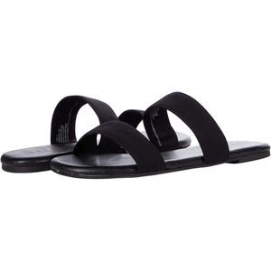 RSVP Hillary Natural Slide Womens US 7.5 Black Canvas Slip On Sandals ZAP2117