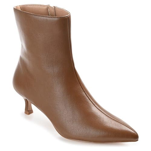 Journee Collection Arely Bootie Womens 8.5 Brown Kitten Heel Dress Boots ZAP2170