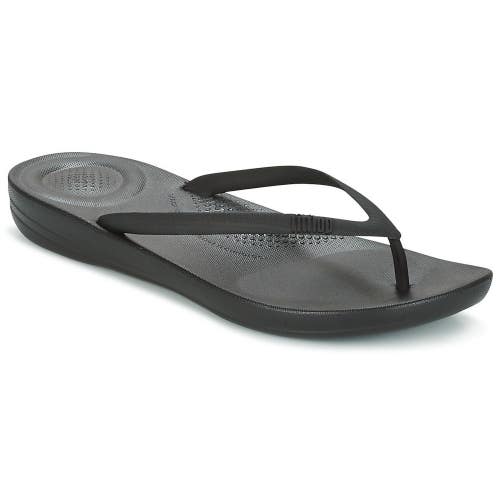 FitFlop iQushion Ergonomic Sandals Women's US 7 Black Slip-On Flip Flop ZAP2232