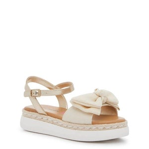 Steve Madden Jamuse Sandal Girls 3 Beige Bow Detail Esdpadrille Platform ZAP1580