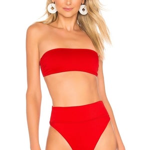 Beach Riot Kelsey Bikini Top Womens XS Red Stretch Removable Straps Beach JZZ792