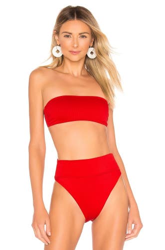 Beach Riot Kelsey Bikini Top Womens XS Red Stretch Removable Straps Beach JZZ792