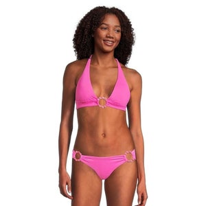 Becca Marble Canyon Bikini Top Women's Large Pink Stretch Mira Halter JZZ733