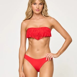 L*Space Rocky Bikini Bottom Women's L Orange Stretch French Cut Swimwear JZZ700