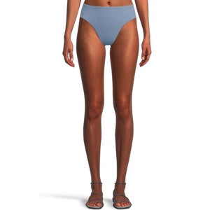 LSPACE Savannah Bikini Bottom Women's Small Baltic Gray Stretch Swimwear JZZ785