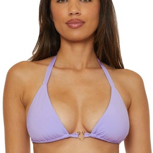 Becca Color Code Triangle Top Women D-Cup Bellflower Tie Back Halter Neck JZZ725